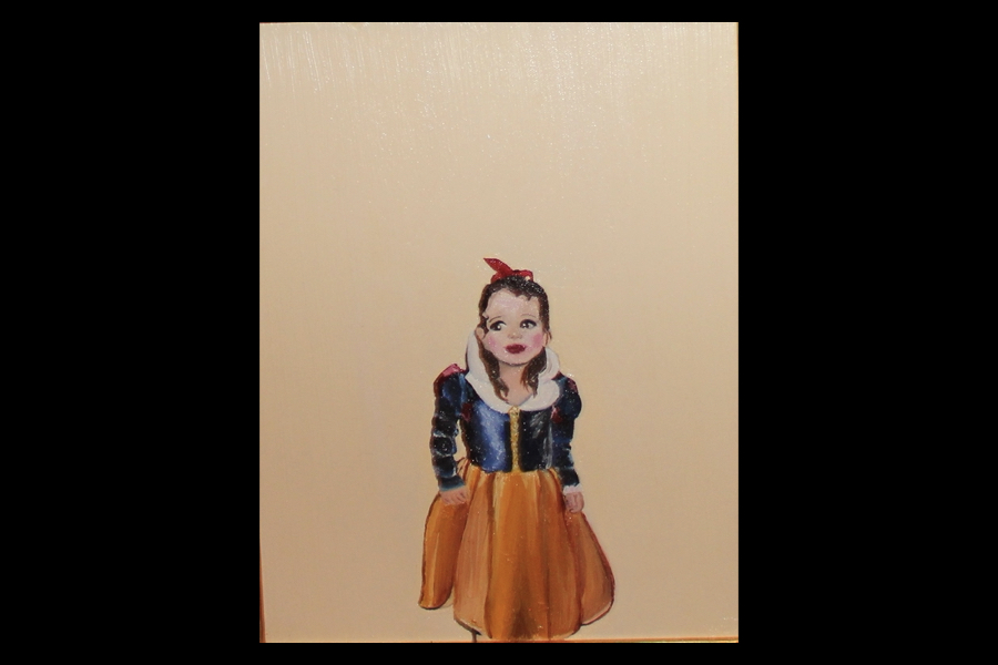 1 of 4, Portrait of a little girl dressed as Snow White.
